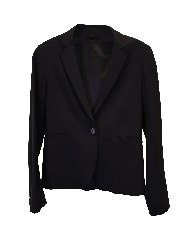 Theory Single-Breasted Blazer in Black Polyester