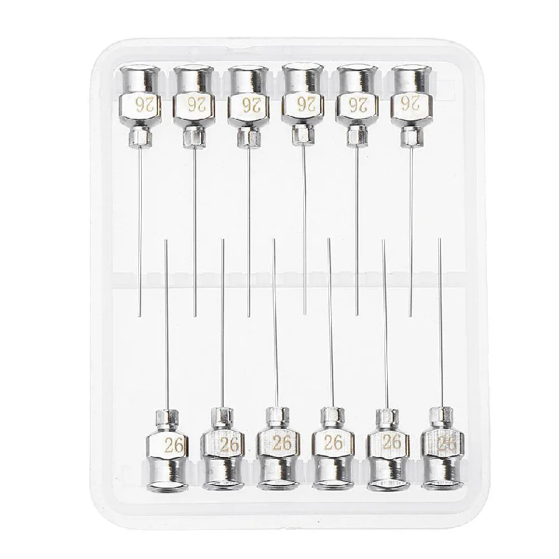 12Pcs/Set 1'' Stainless Steel Blunt Tip Dispensing Needle Luer Lock for Syringe Refilling and Measuring Liquid Industrial Glue Applicator