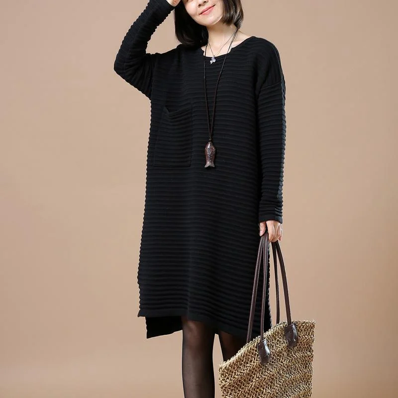 Long black sweaters plus size winter sweater