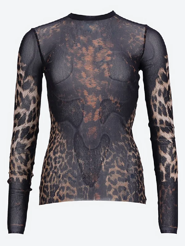 Leopard  printed long sleeve top