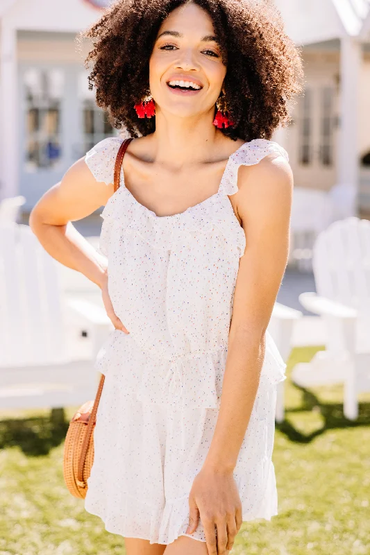 She's Got A Way Ivory White Polka Dot Tank